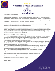 CSW64 WGL Advisory